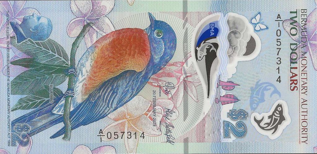 Bermuda 2 Dollar Polymer 2025 UNC